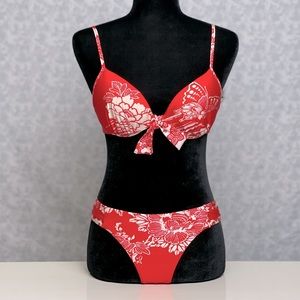 Nanette Lepore Geisha Girl 2 piece bikini set. NWT. Size small. Red (Fir)